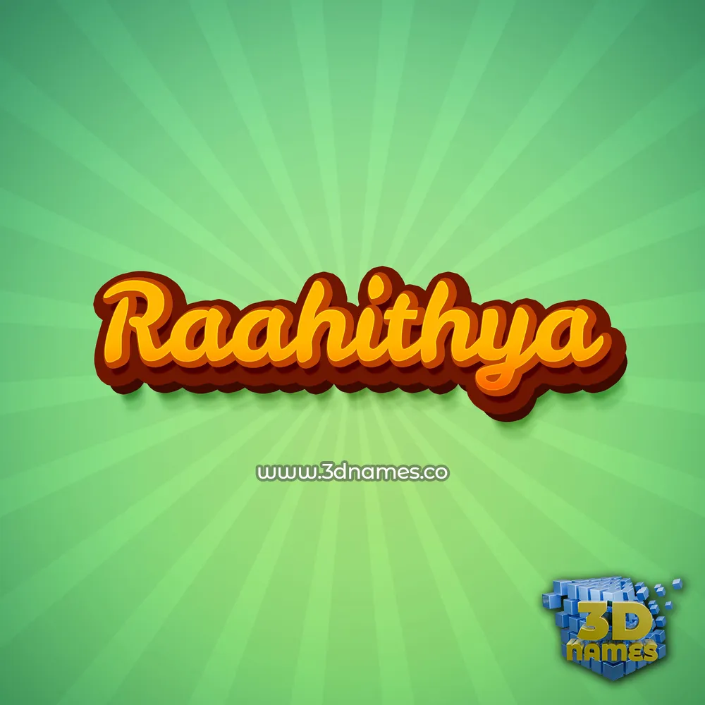 raahithya in Green Rays style - 3D name wallpaper