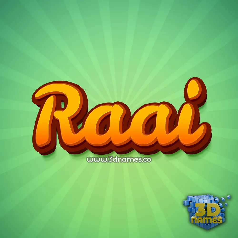 raai in Green Rays style - 3D name wallpaper
