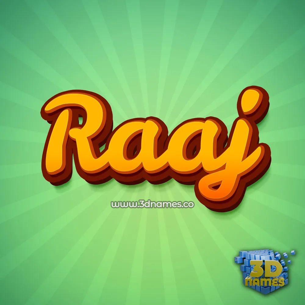 raaj in Green Rays style - 3D name wallpaper