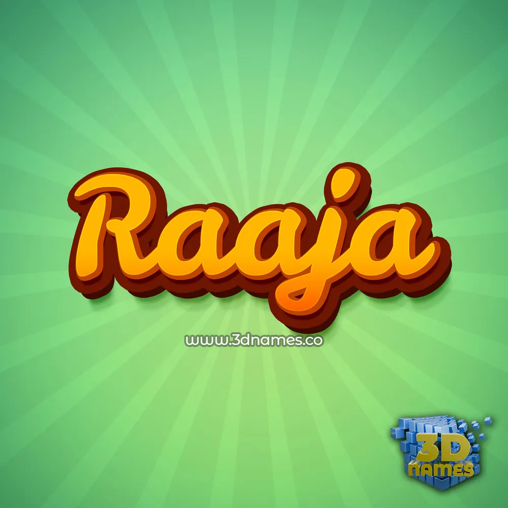 raaja in Green Rays style - 3D name wallpaper