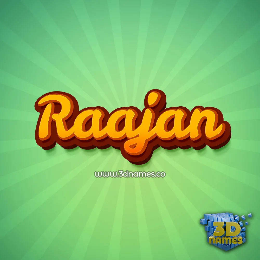 raajan in Green Rays style - 3D name wallpaper