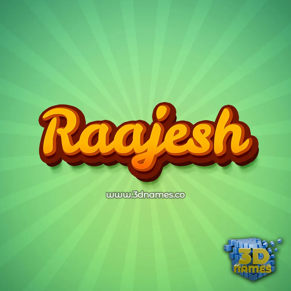 raajesh in Green Rays style - 3D name wallpaper
