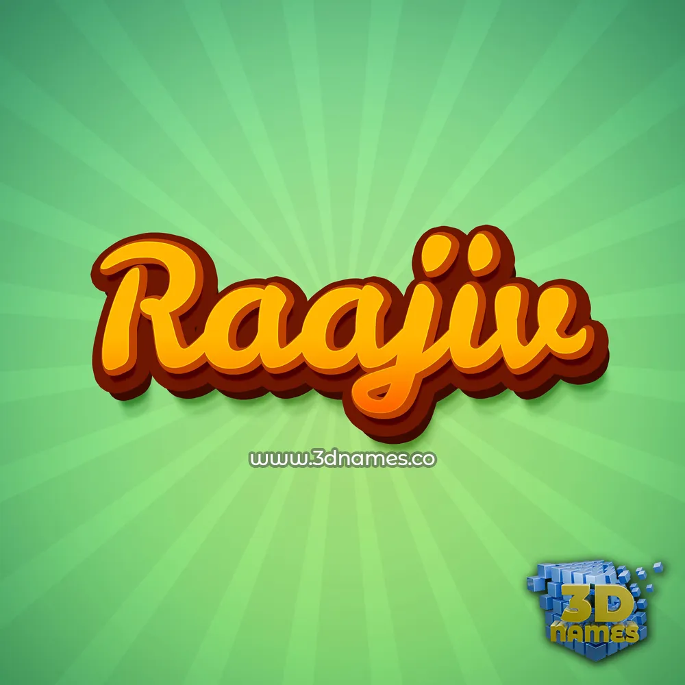 raajiv in Green Rays style - 3D name wallpaper
