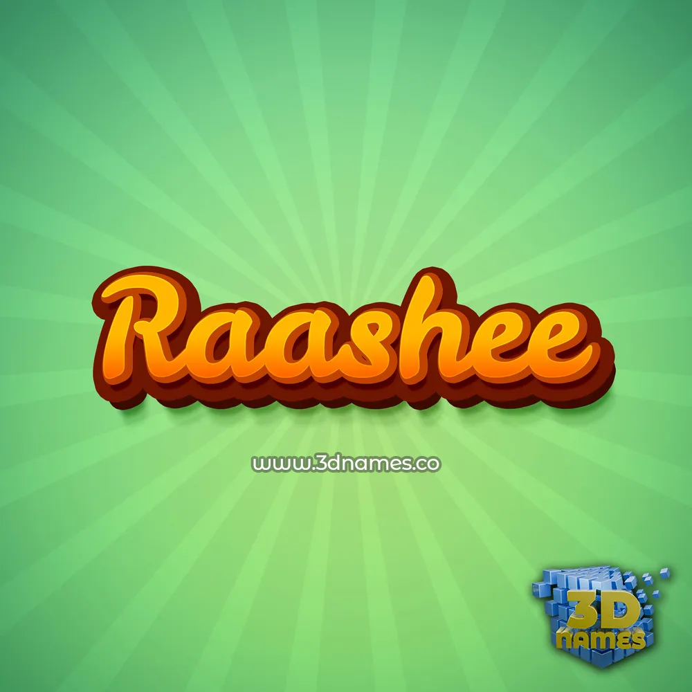 raashee in Green Rays style - 3D name wallpaper