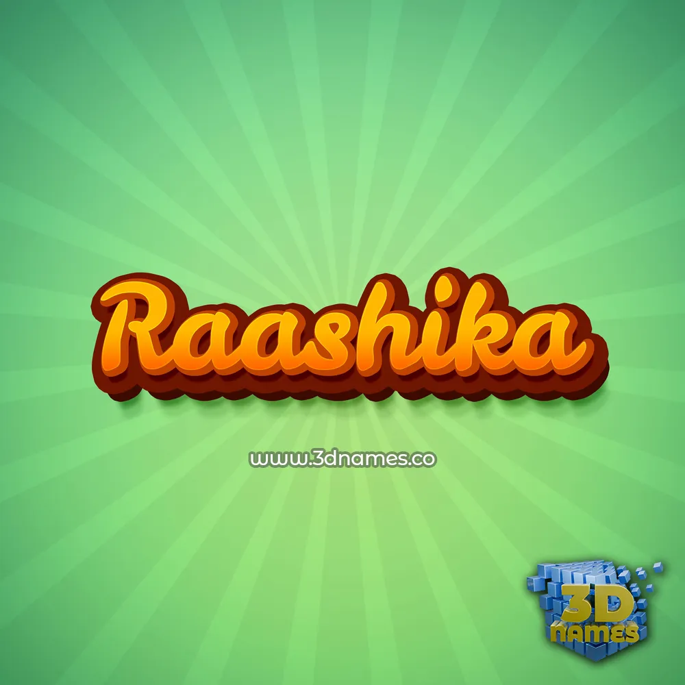 raashika in Green Rays style - 3D name wallpaper