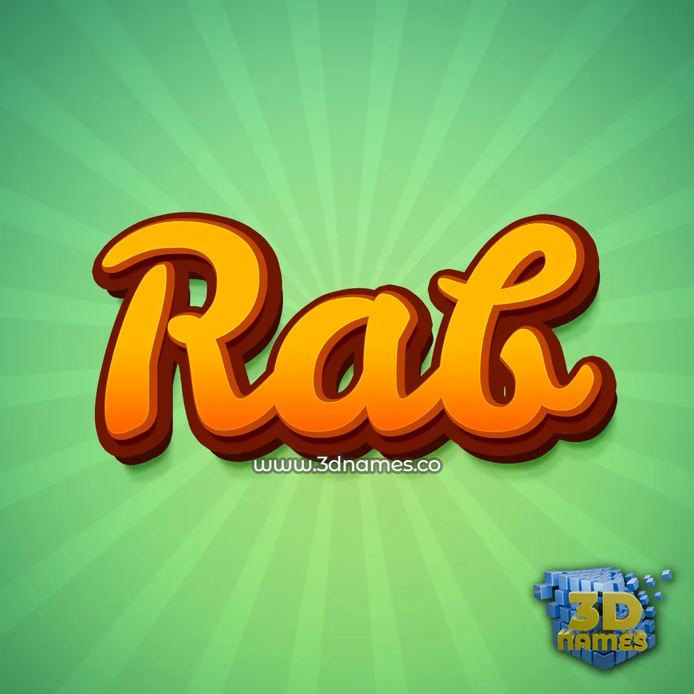 rab in Green Rays style - 3D name wallpaper