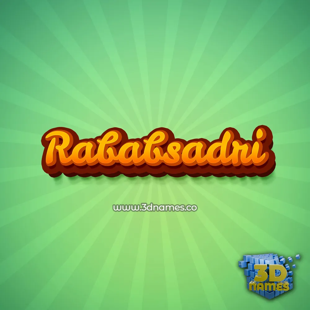 rababsadri in Green Rays style - 3D name wallpaper