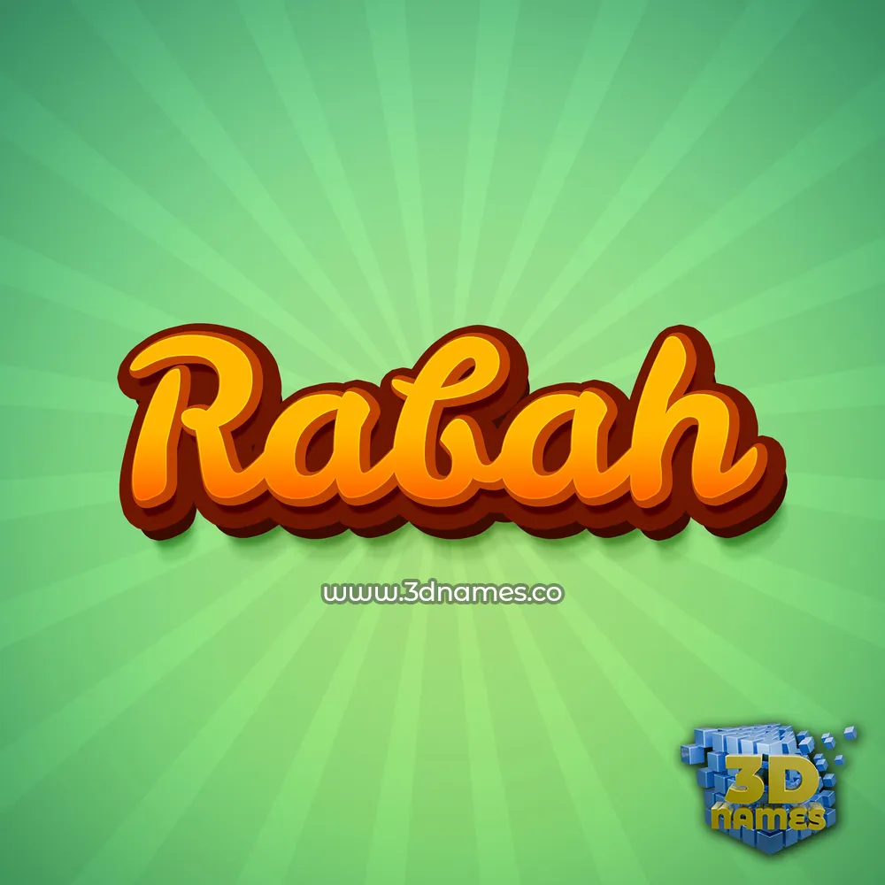 rabah in Green Rays style - 3D name wallpaper