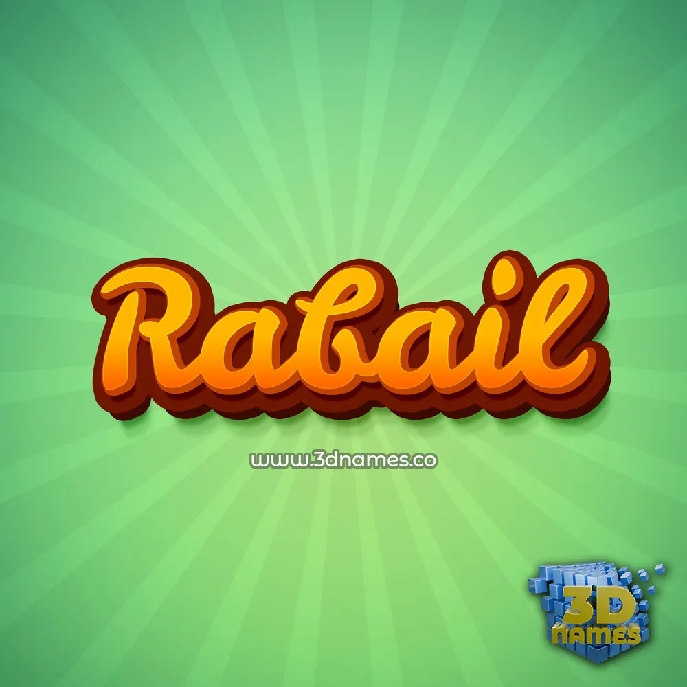 rabail in Green Rays style - 3D name wallpaper