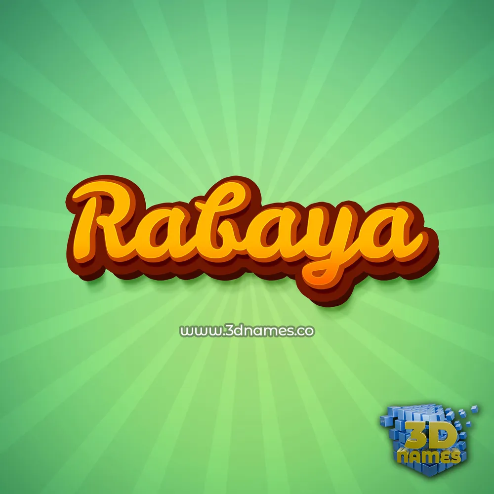 rabaya in Green Rays style - 3D name wallpaper