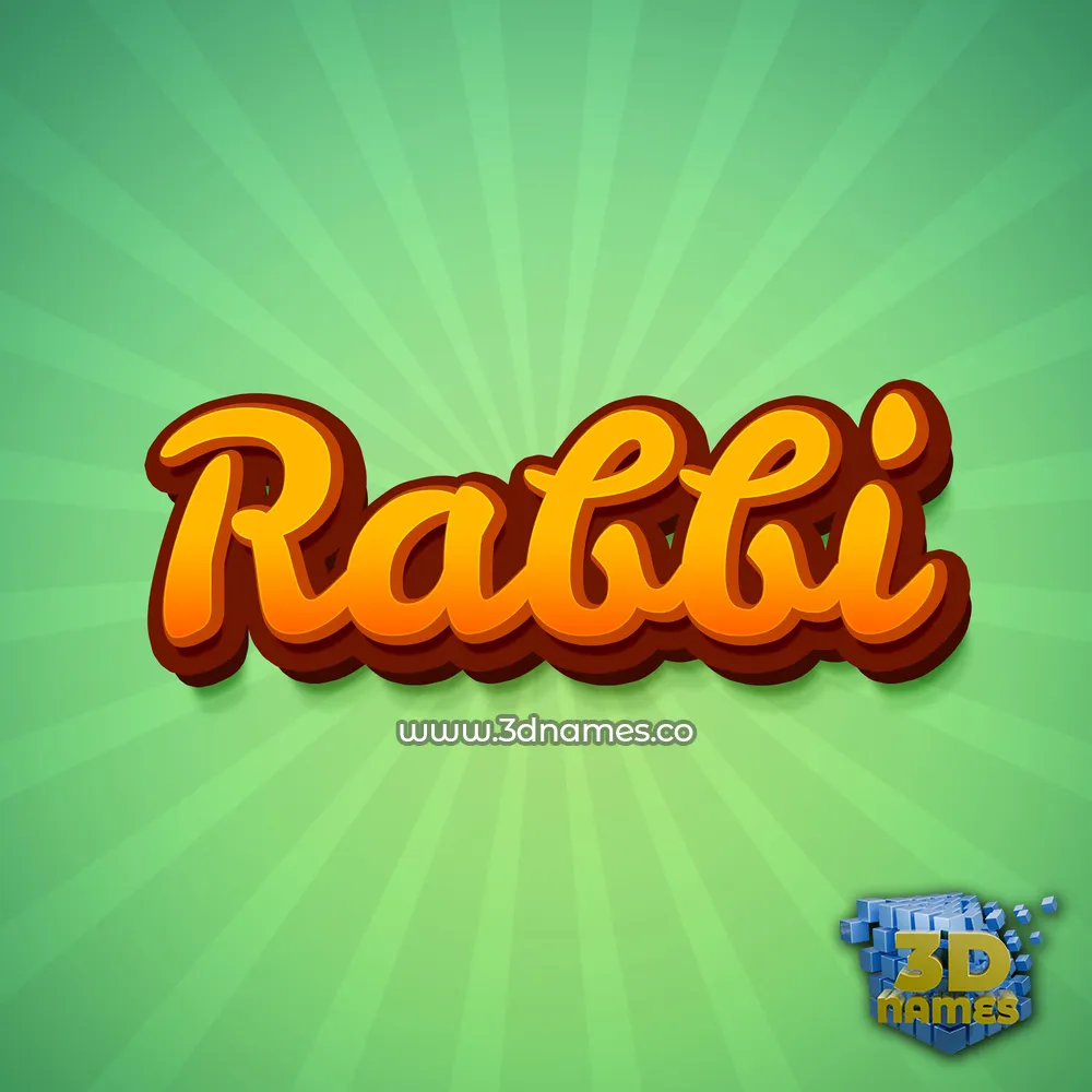 rabbi in Green Rays style - 3D name wallpaper