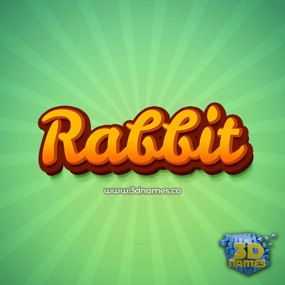 rabbit in Green Rays style - 3D name wallpaper