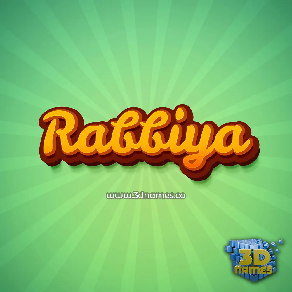 rabbiya in Green Rays style - 3D name wallpaper