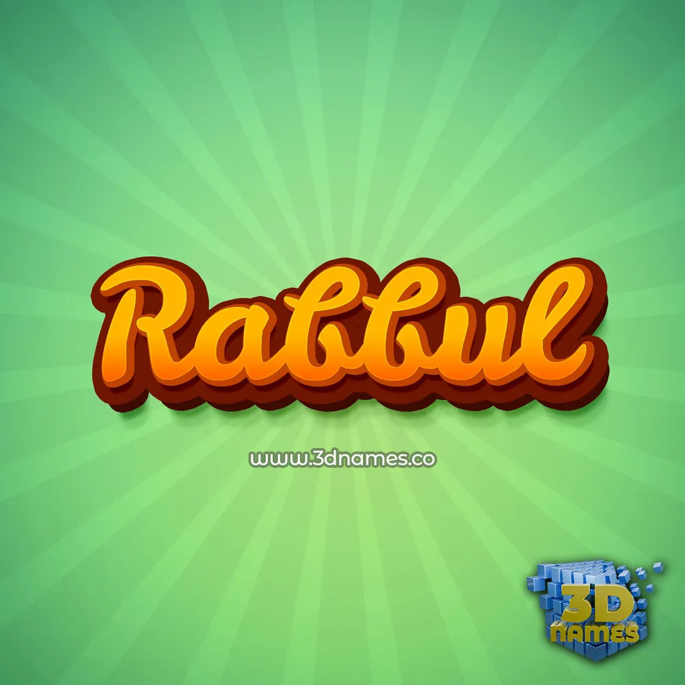 rabbul in Green Rays style - 3D name wallpaper