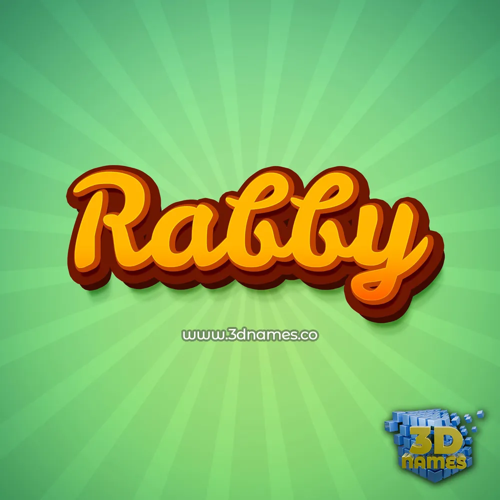 rabby in Green Rays style - 3D name wallpaper