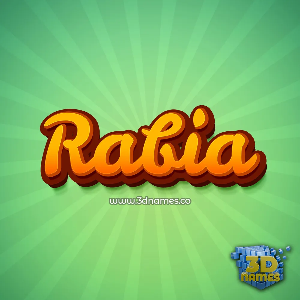 rabia in Green Rays style - 3D name wallpaper