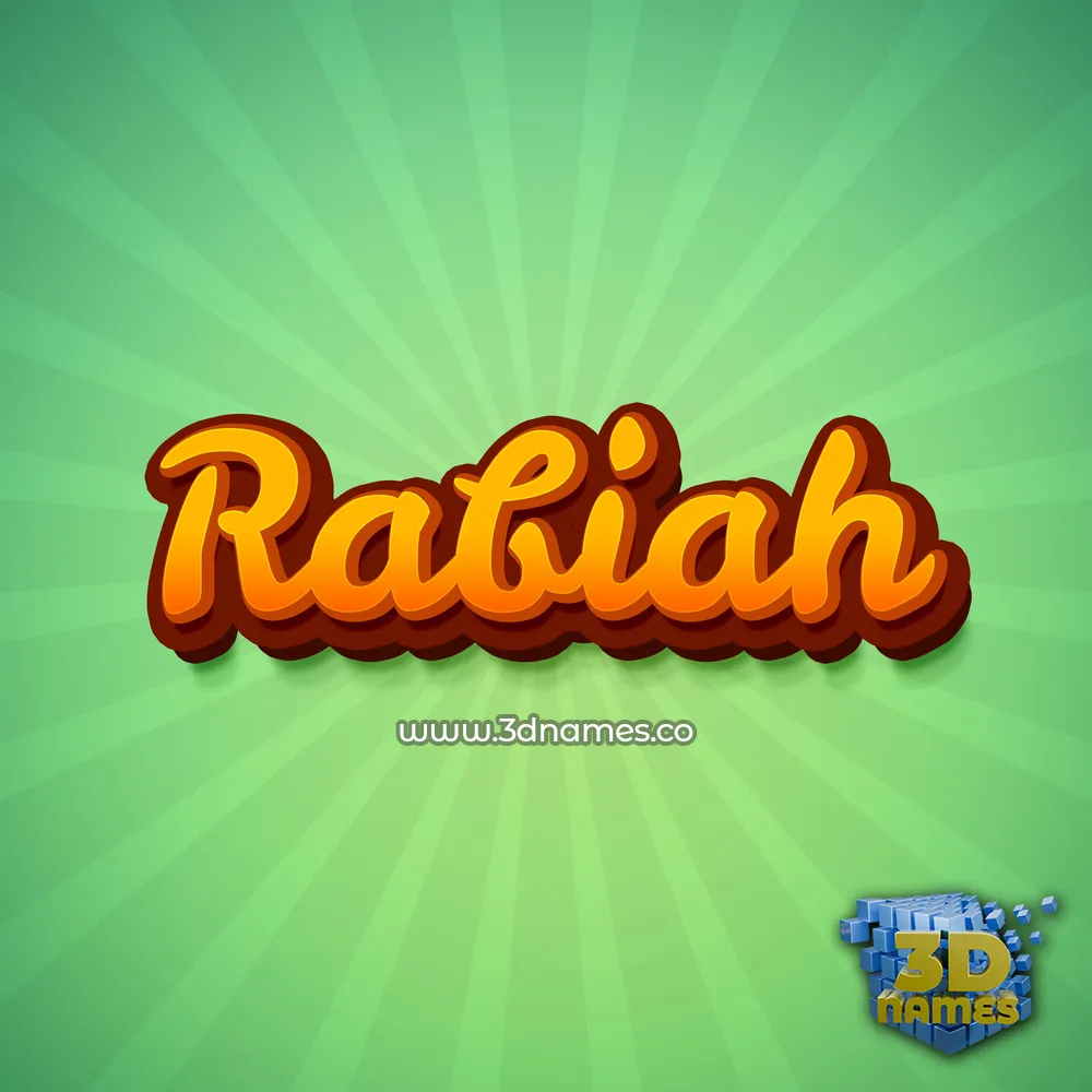 rabiah in Green Rays style - 3D name wallpaper