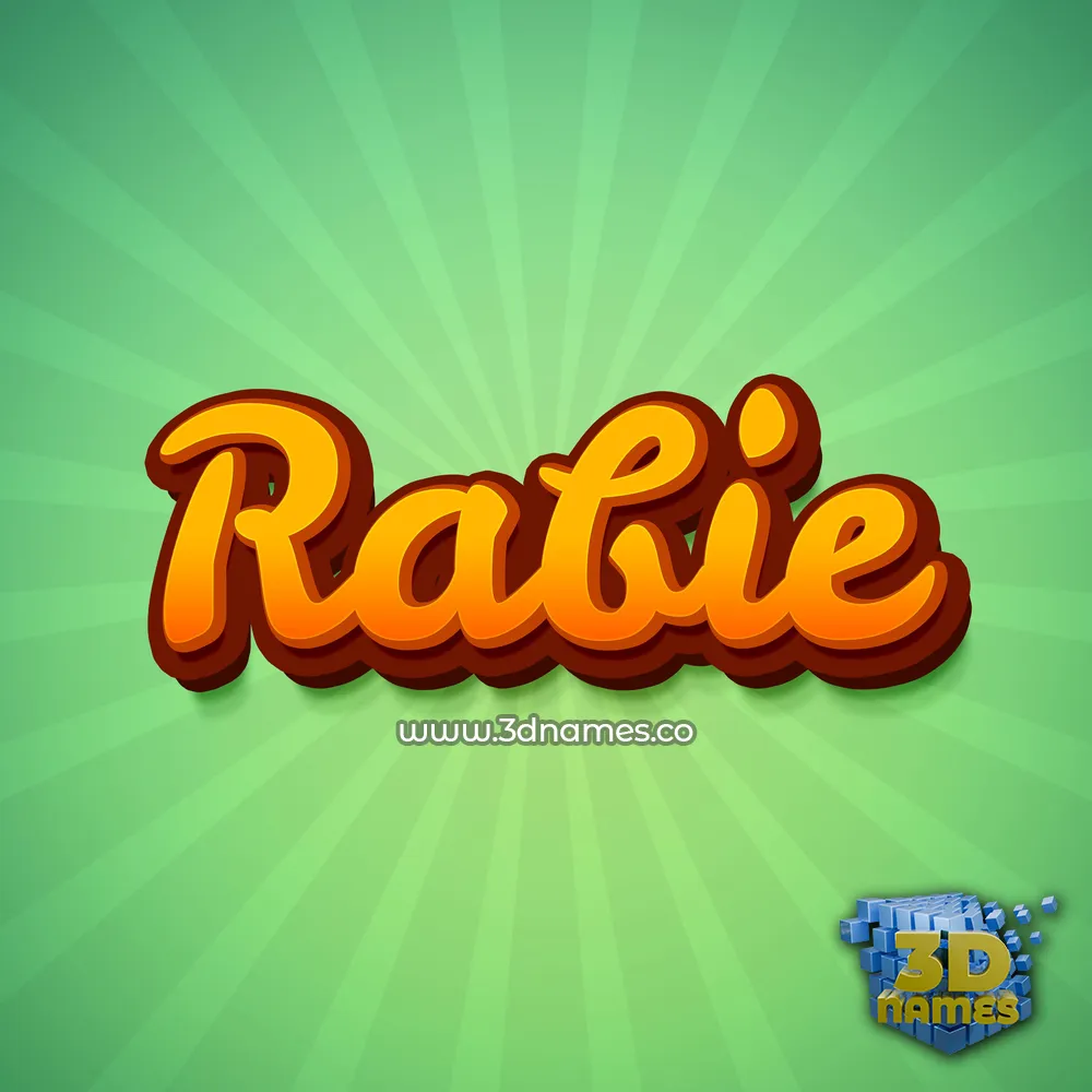 rabie in Green Rays style - 3D name wallpaper