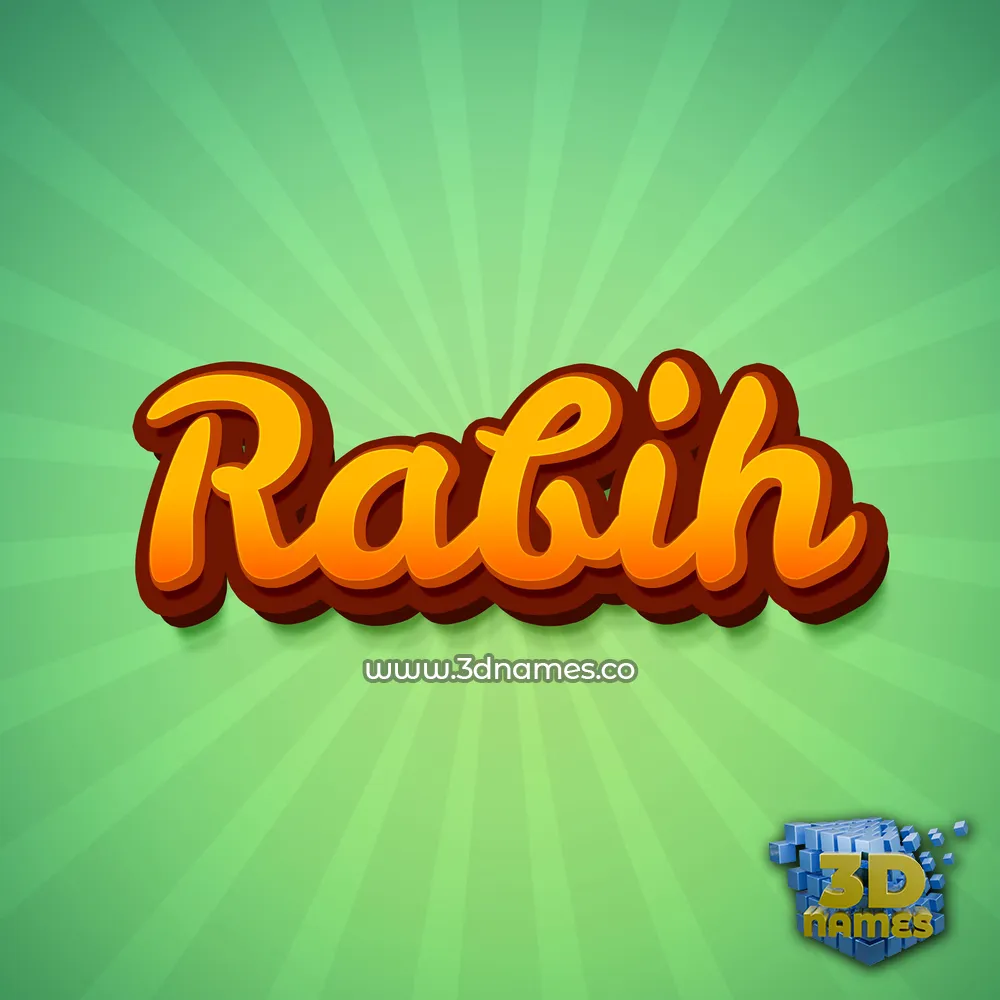 rabih in Green Rays style - 3D name wallpaper