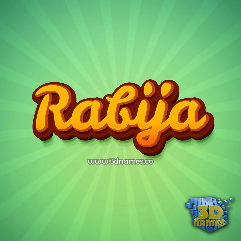 rabija in Green Rays style - 3D name wallpaper
