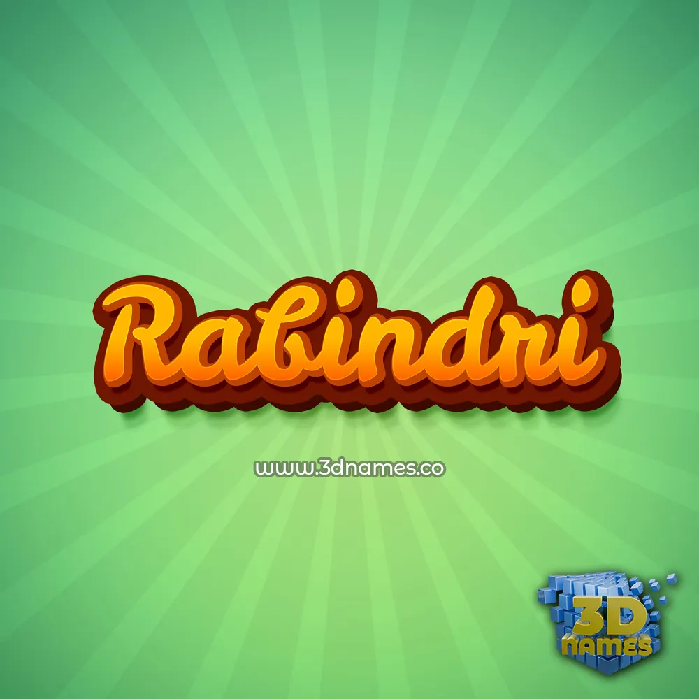 rabindri in Green Rays style - 3D name wallpaper