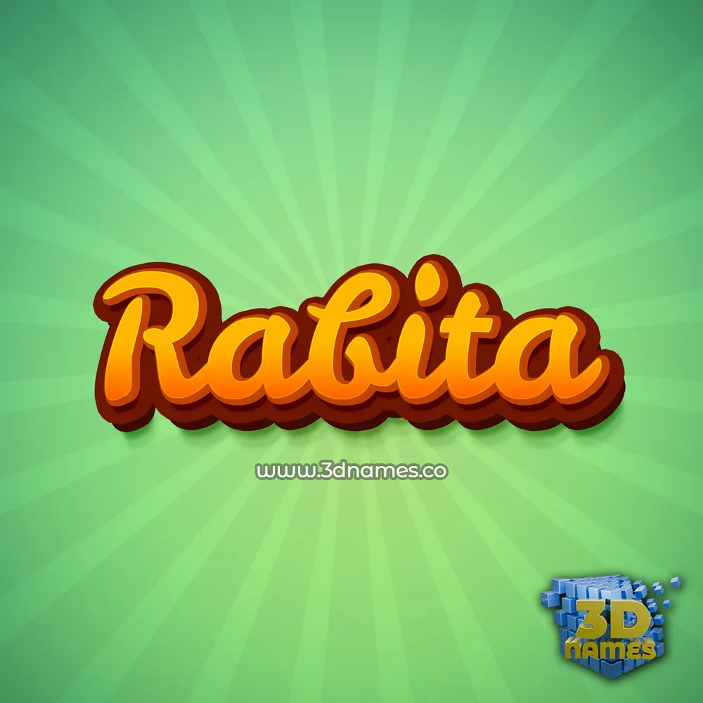 rabita in Green Rays style - 3D name wallpaper