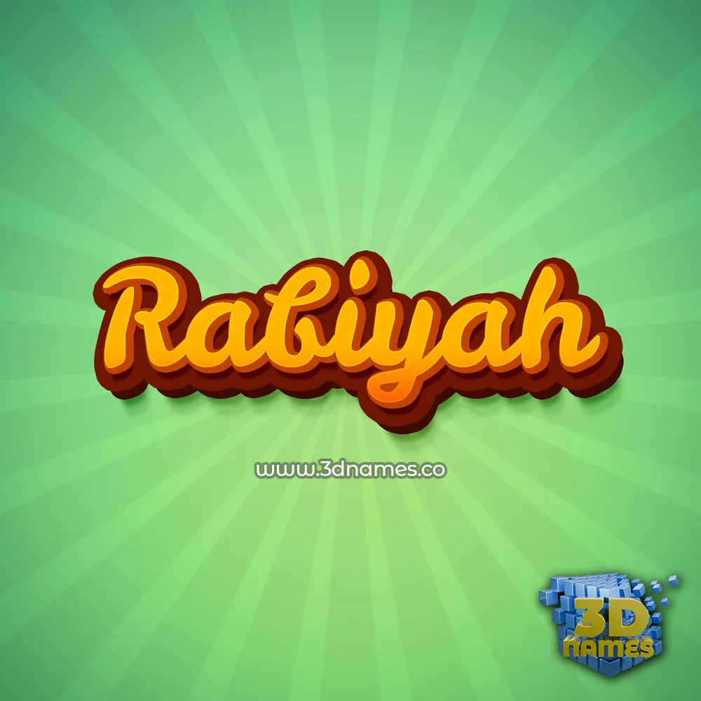 rabiyah in Green Rays style - 3D name wallpaper