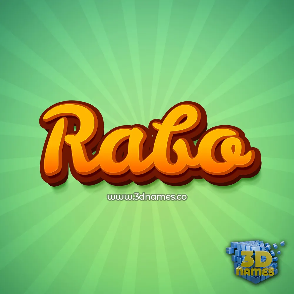 rabo in Green Rays style - 3D name wallpaper