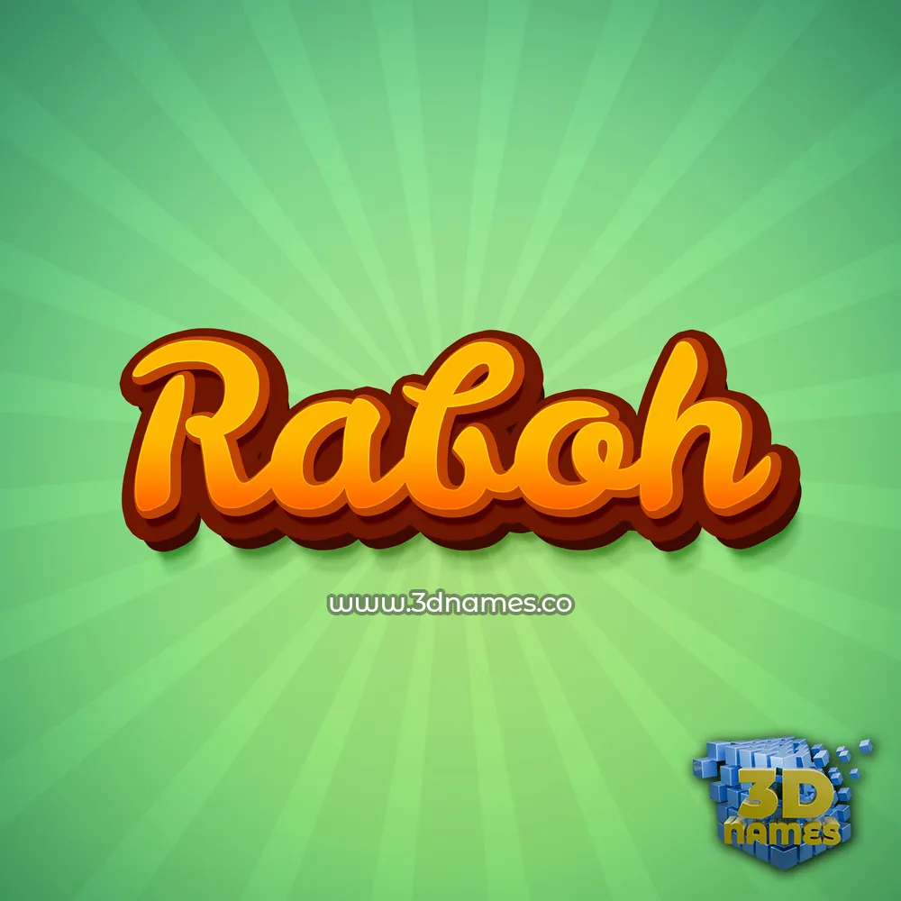 raboh in Green Rays style - 3D name wallpaper