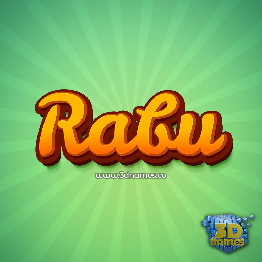 rabu in Green Rays style - 3D name wallpaper