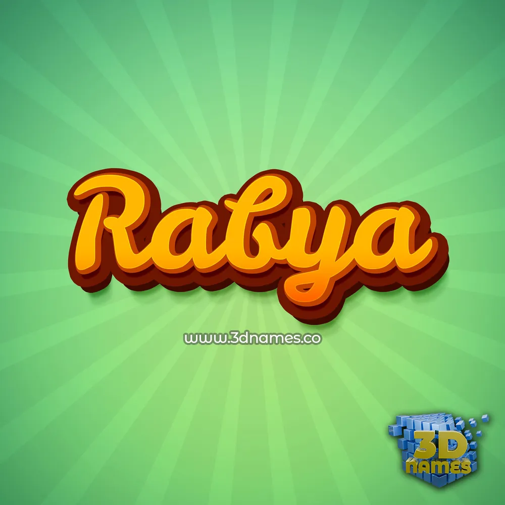 rabya in Green Rays style - 3D name wallpaper