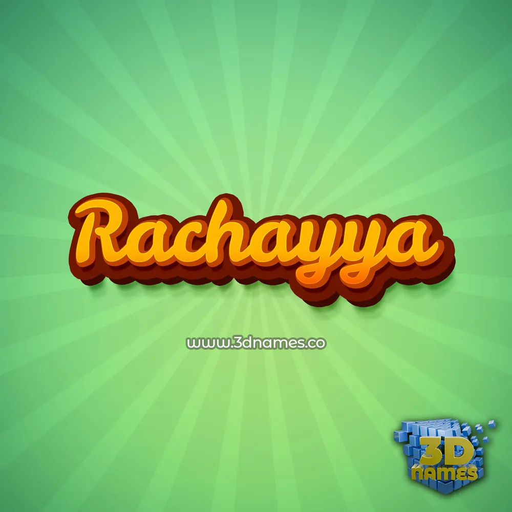 rachayya in Green Rays style - 3D name wallpaper