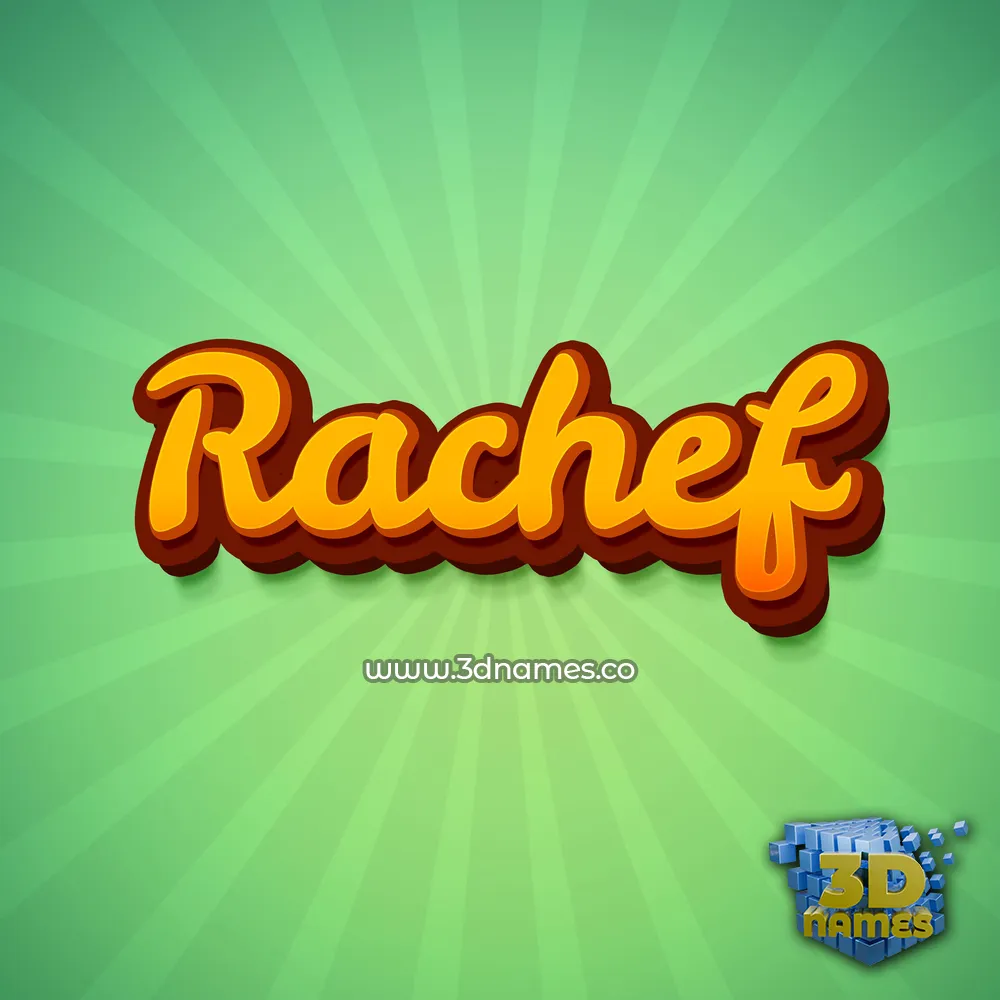 rachef in Green Rays style - 3D name wallpaper