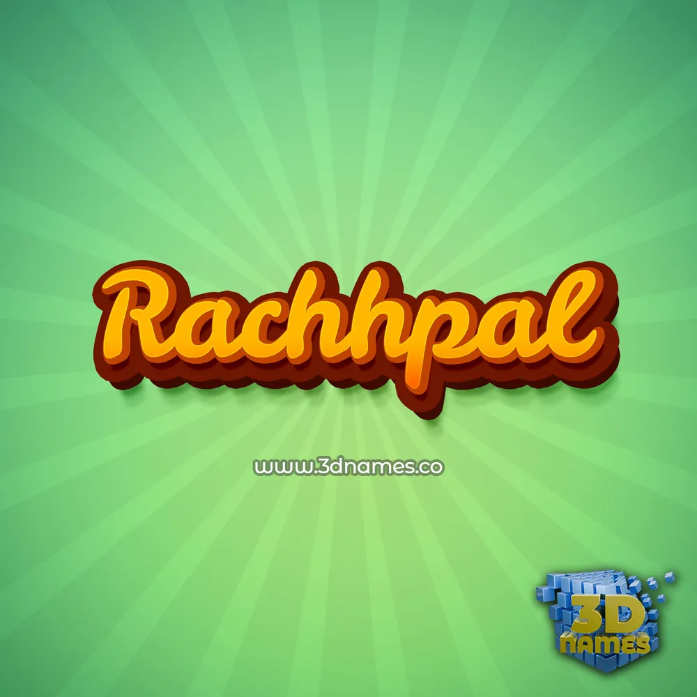 rachhpal in Green Rays style - 3D name wallpaper