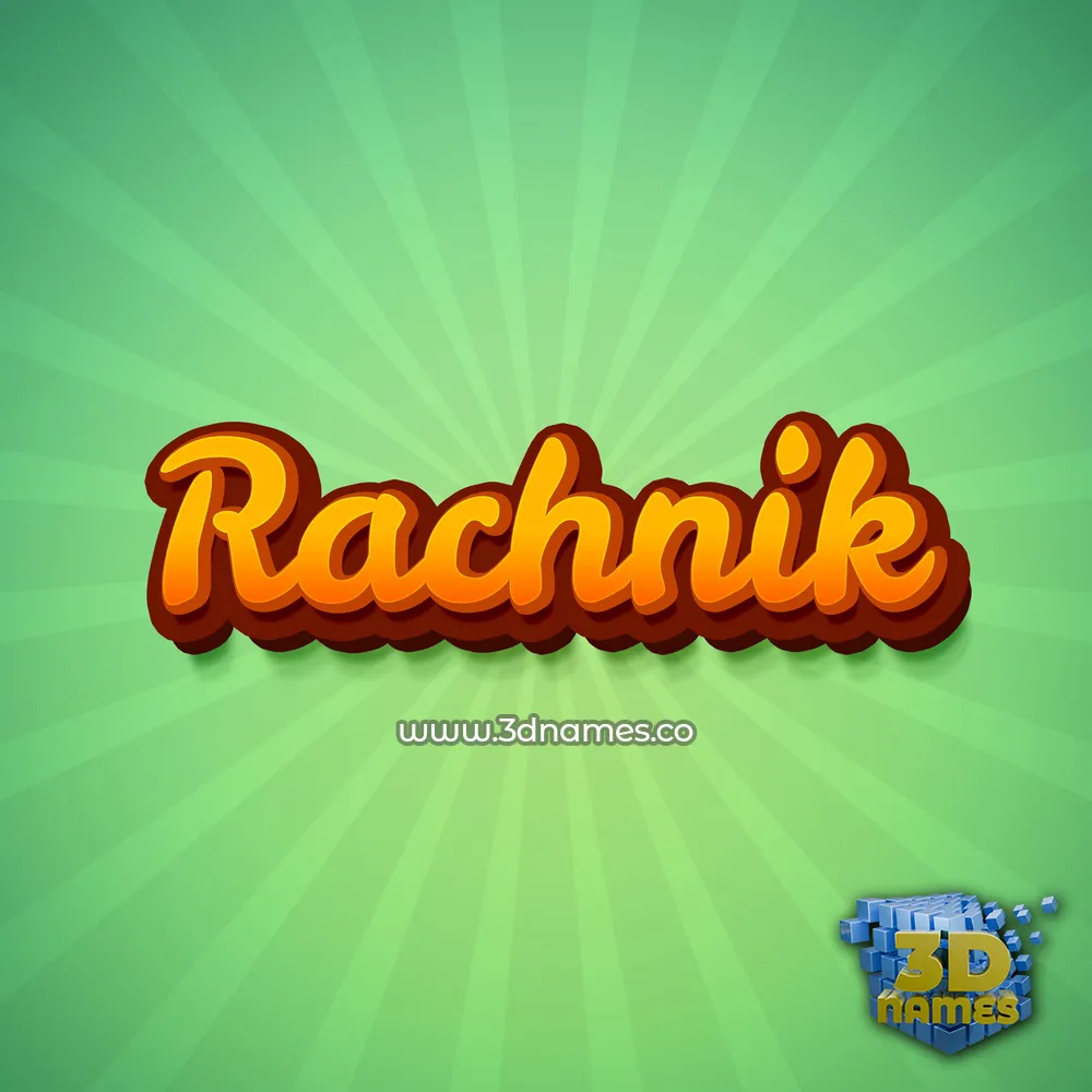 rachnik in Green Rays style - 3D name wallpaper