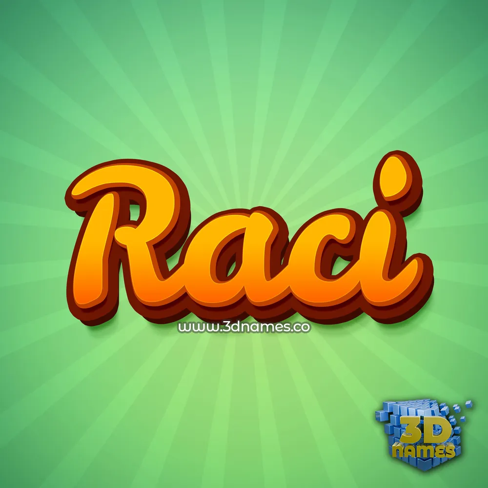 raci in Green Rays style - 3D name wallpaper