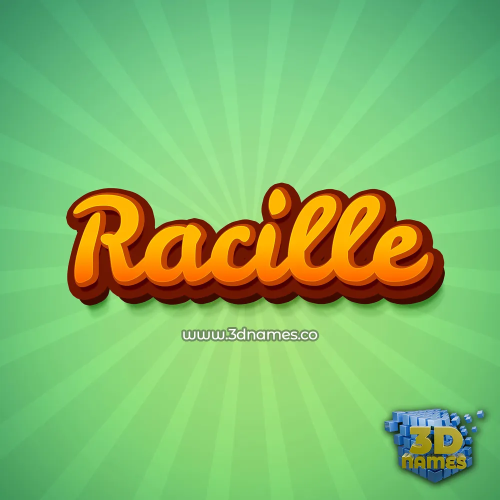 racille in Green Rays style - 3D name wallpaper