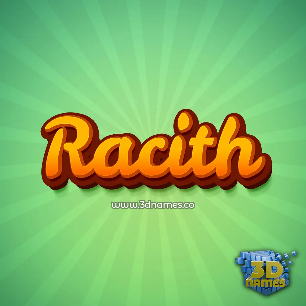 racith in Green Rays style - 3D name wallpaper