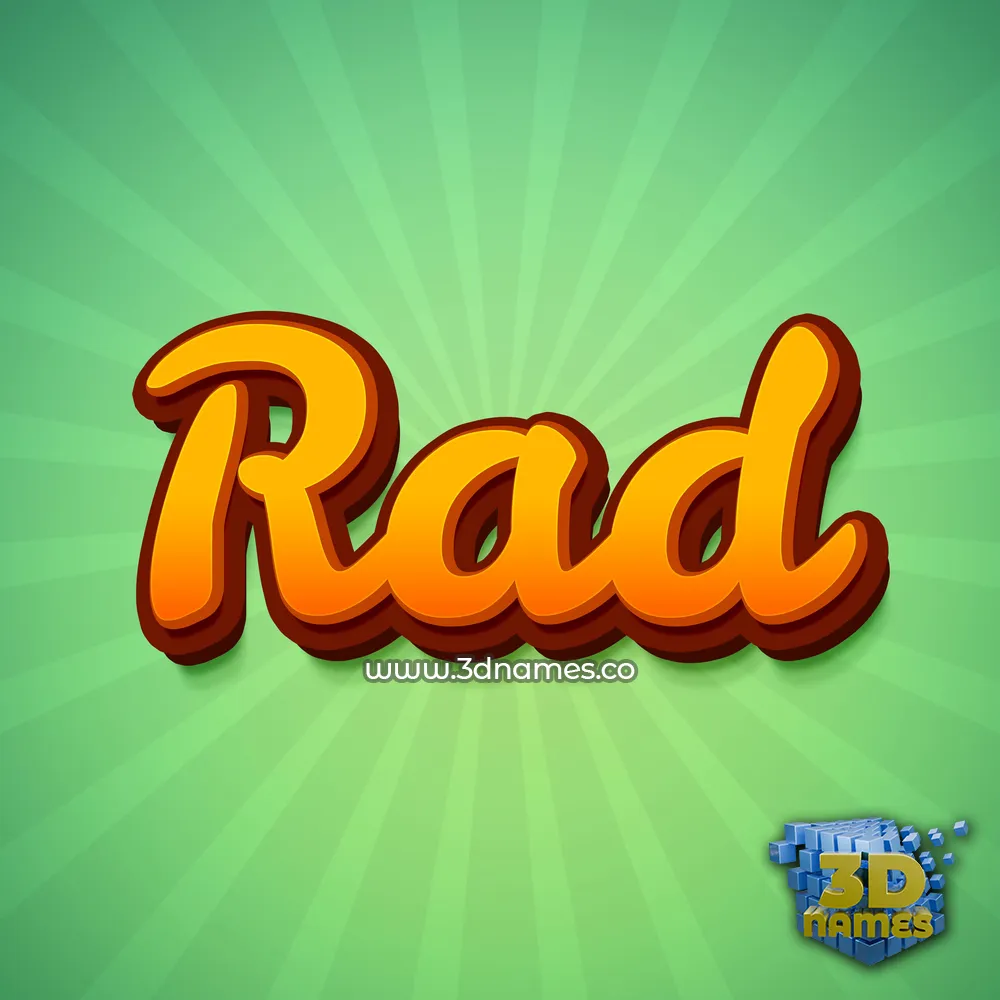 rad in Green Rays style - 3D name wallpaper