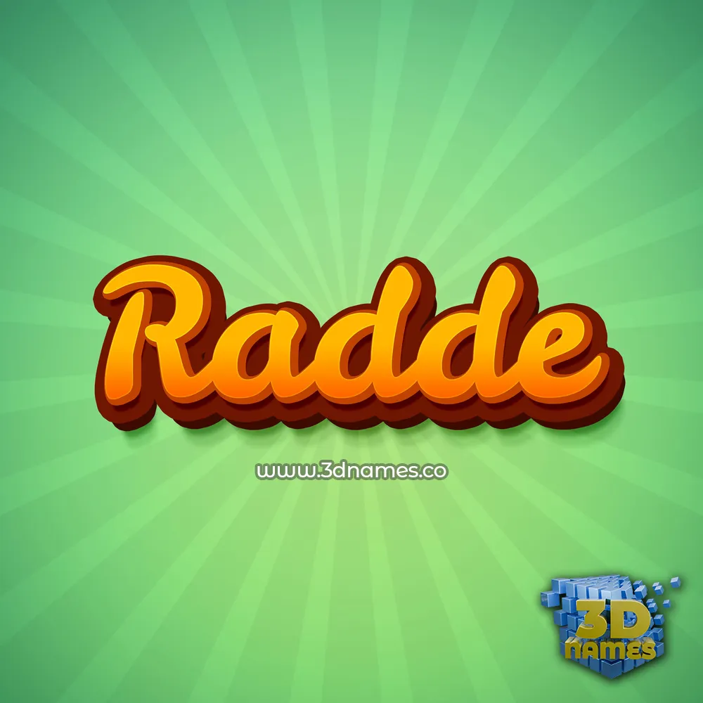 radde in Green Rays style - 3D name wallpaper