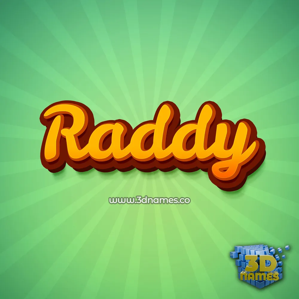 raddy in Green Rays style - 3D name wallpaper