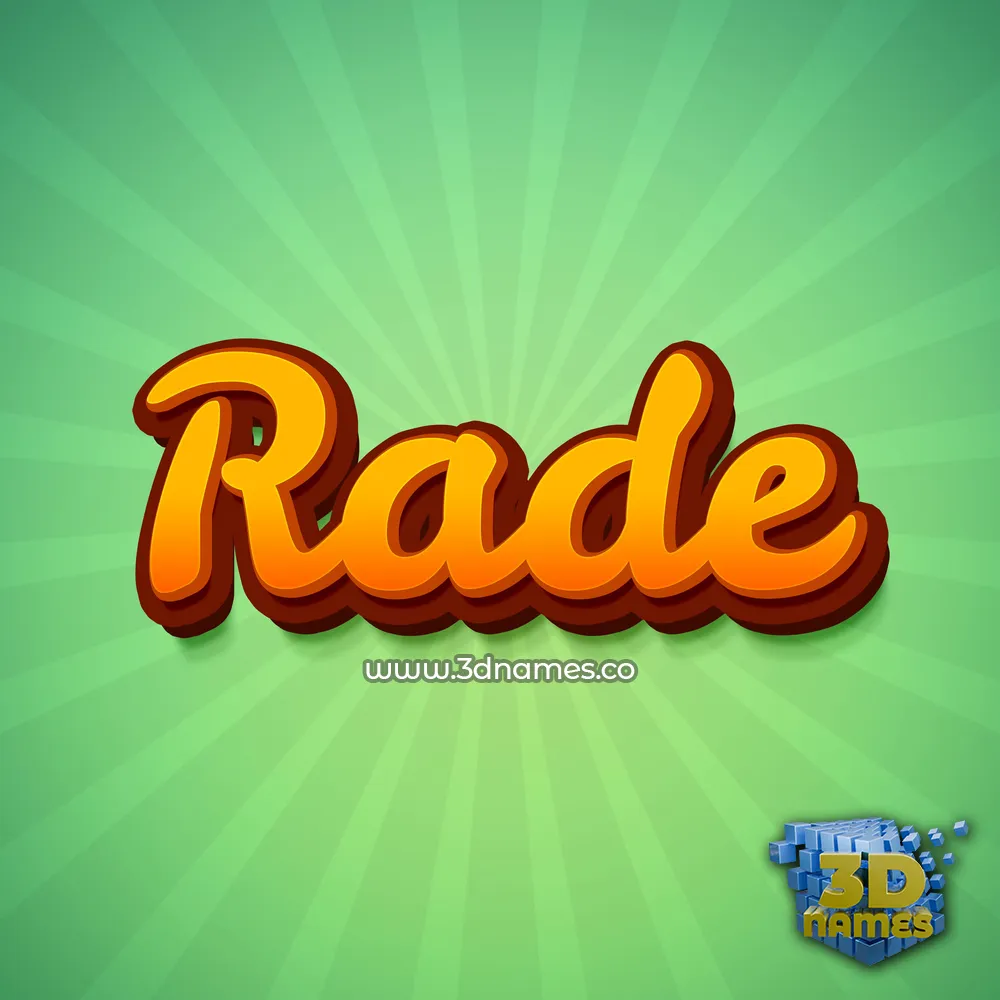 rade in Green Rays style - 3D name wallpaper