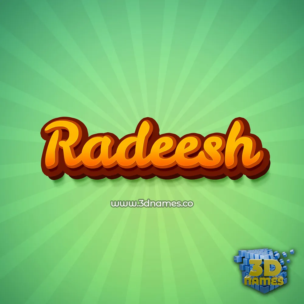 radeesh in Green Rays style - 3D name wallpaper