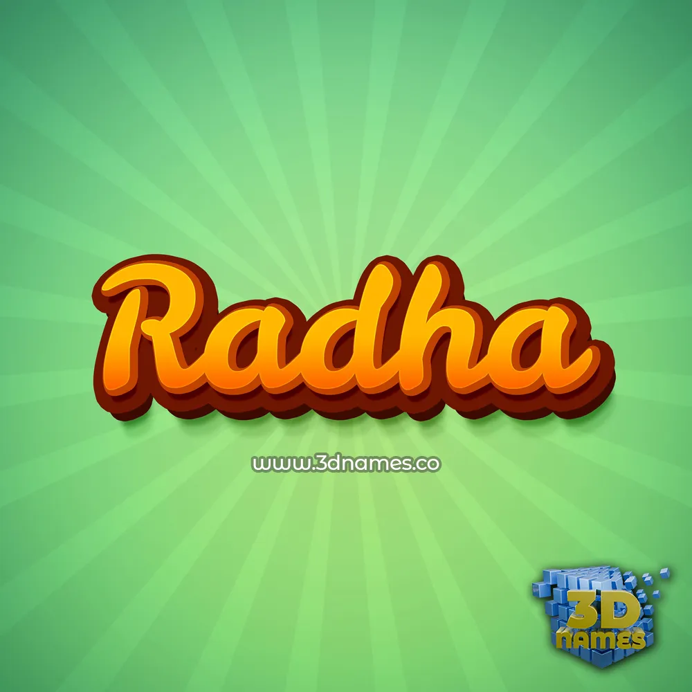 radha in Green Rays style - 3D name wallpaper