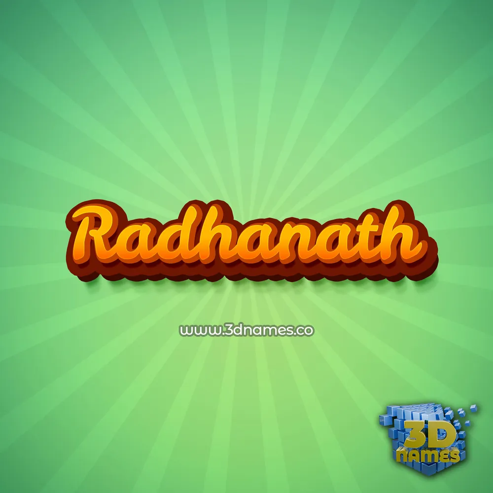 radhanath in Green Rays style - 3D name wallpaper
