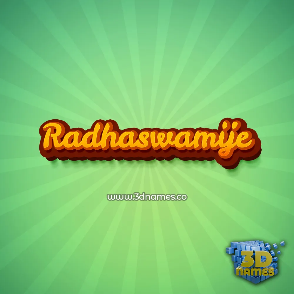 radhaswamije in Green Rays style - 3D name wallpaper