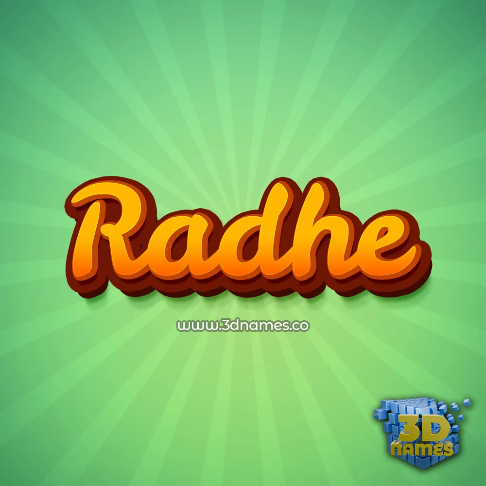 radhe in Green Rays style - 3D name wallpaper