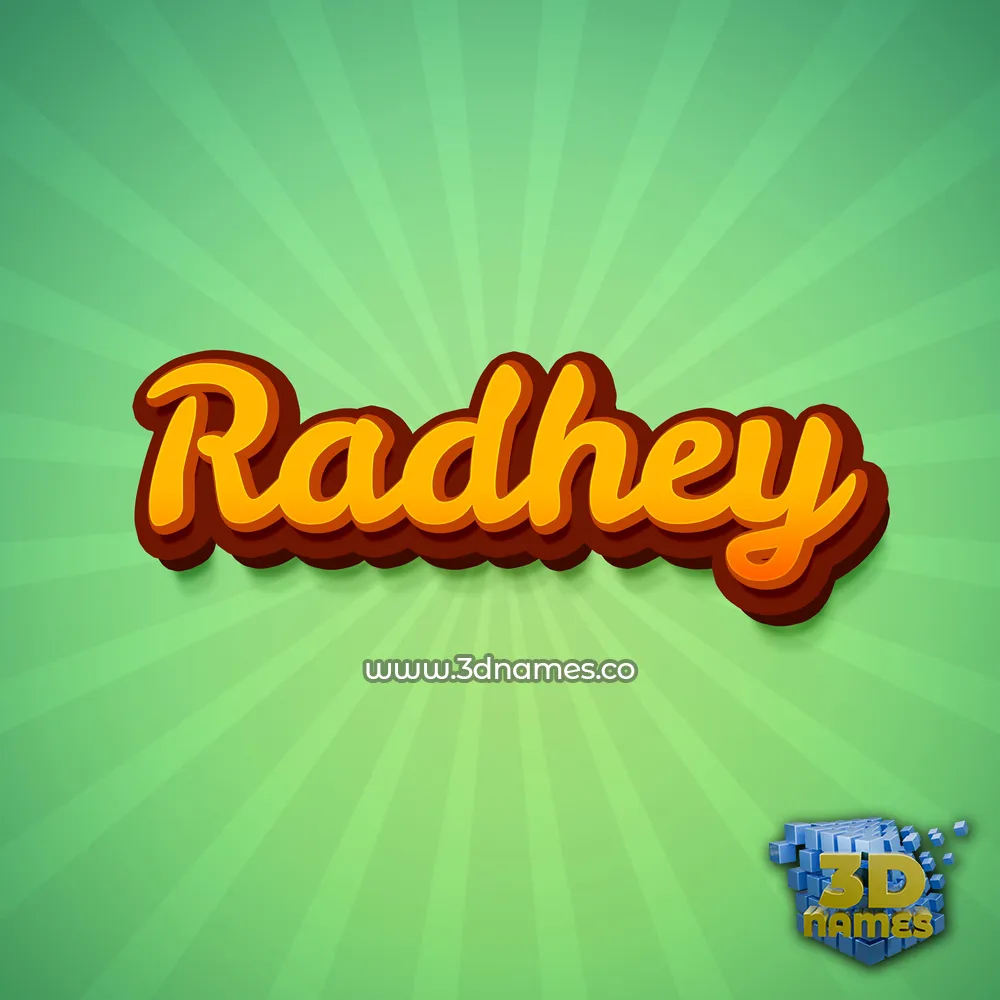 radhey in Green Rays style - 3D name wallpaper