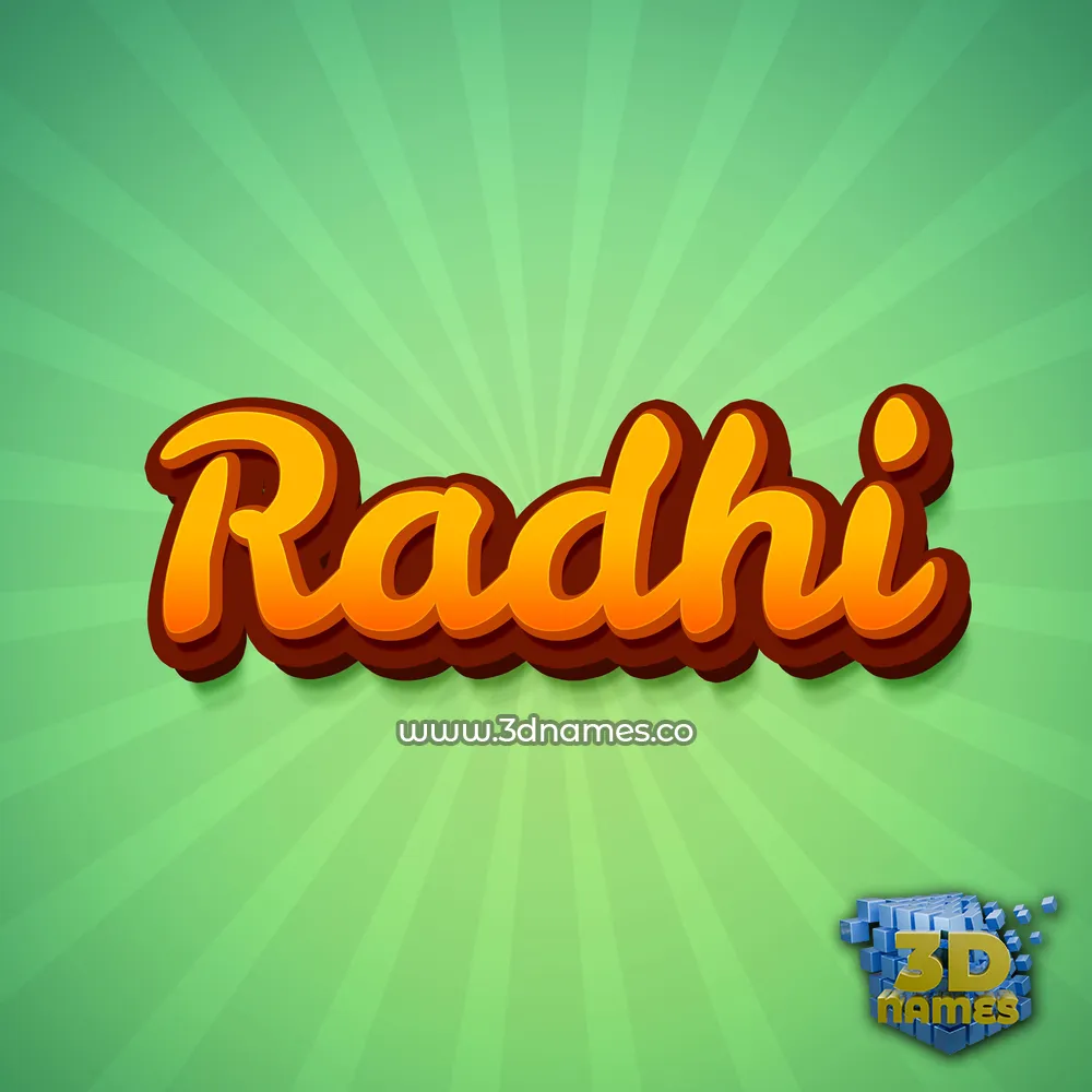 radhi in Green Rays style - 3D name wallpaper