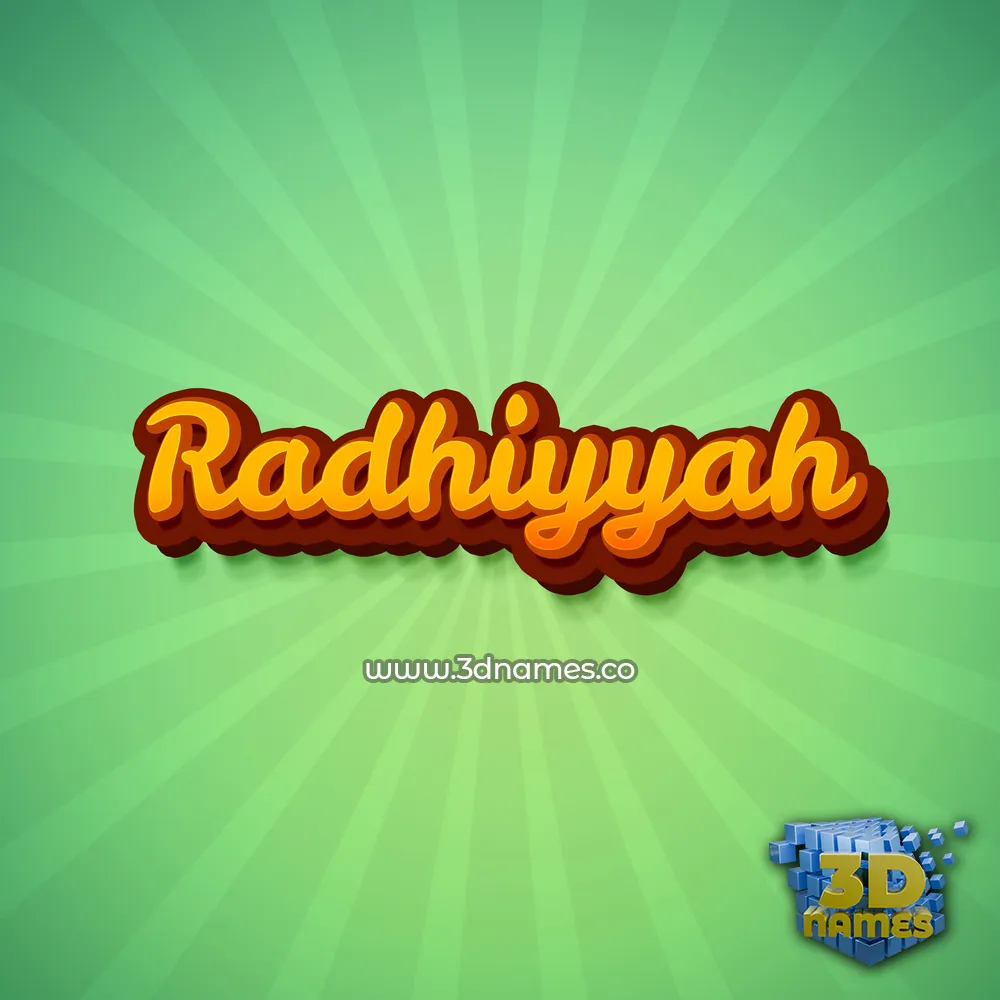 radhiyyah in Green Rays style - 3D name wallpaper